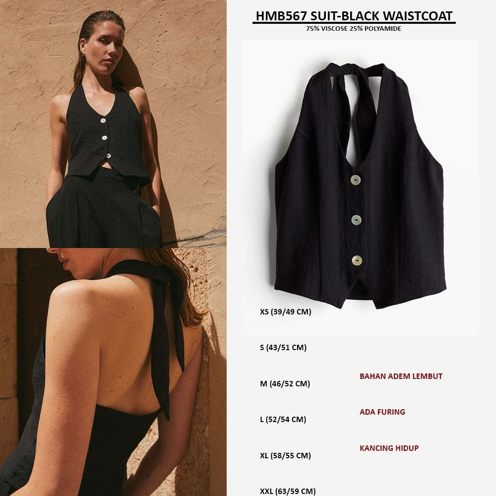 Atasan Wanita Tanpa Lengan (HMB567 SUIT WAISTCOAT)