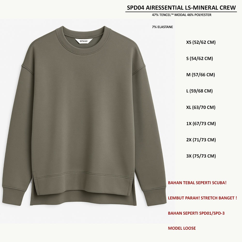 Sweater Wanita Lengan Panjang (SPD04 AIRESSENTIAL LOOSE CREW)