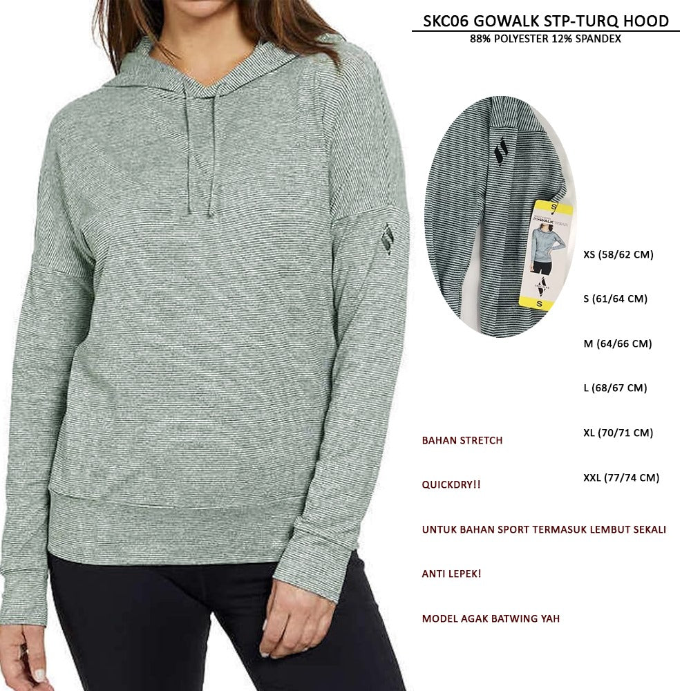 Sweater Hoodie Wanita Lengan Panjang Stretch (SKC06 GOWALK HOOD)