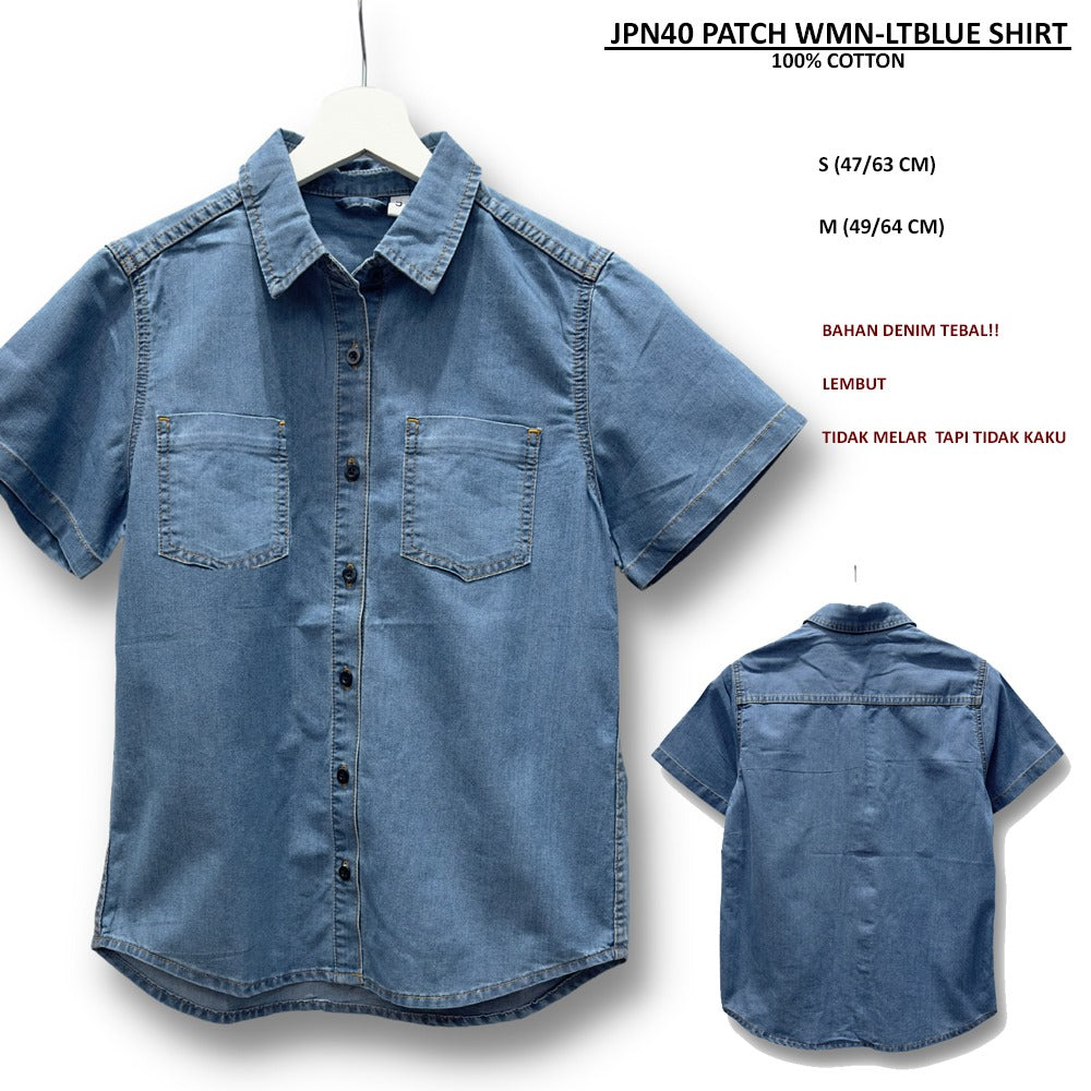 Atasan Kemeja Wanita Lengan Pendek (JPN40 PATCH WOMEN SHIRT)