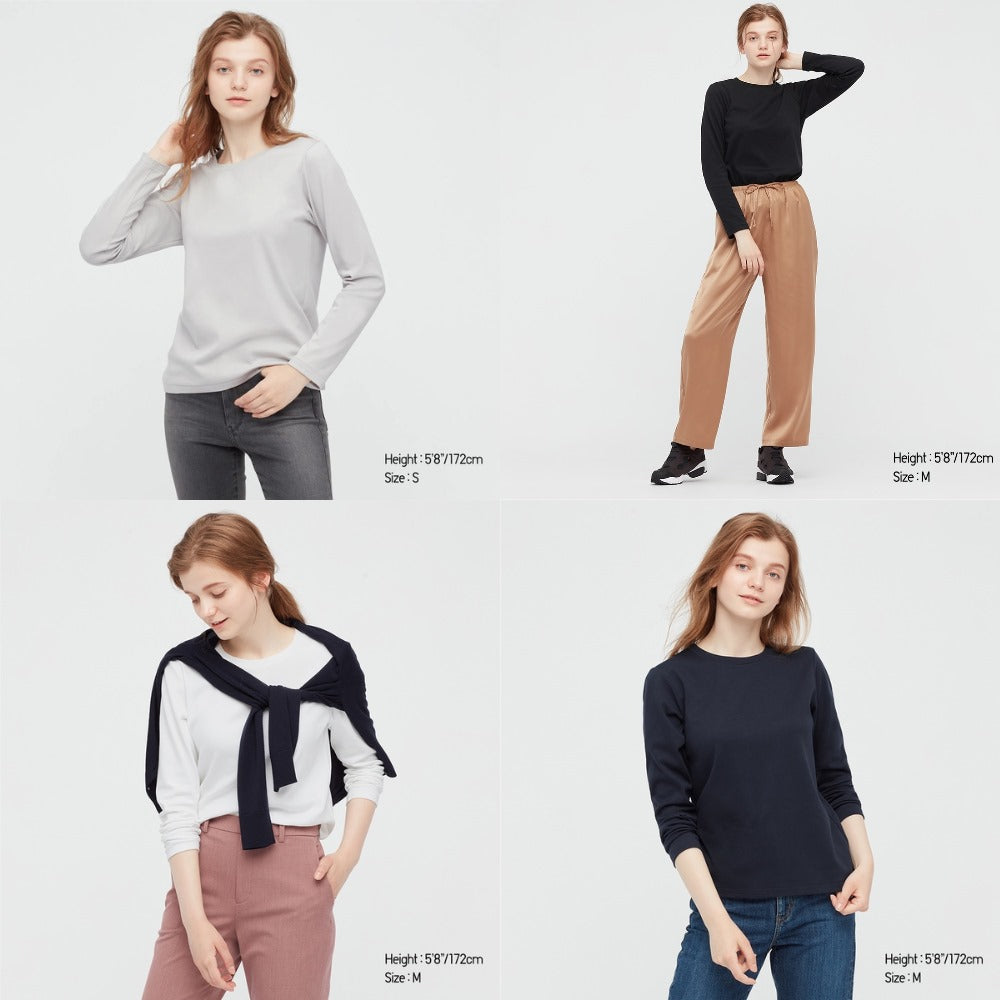 Atasan kaos Wanita Lengan Panjang (UNQ341 SMOOTH LONG TOP)