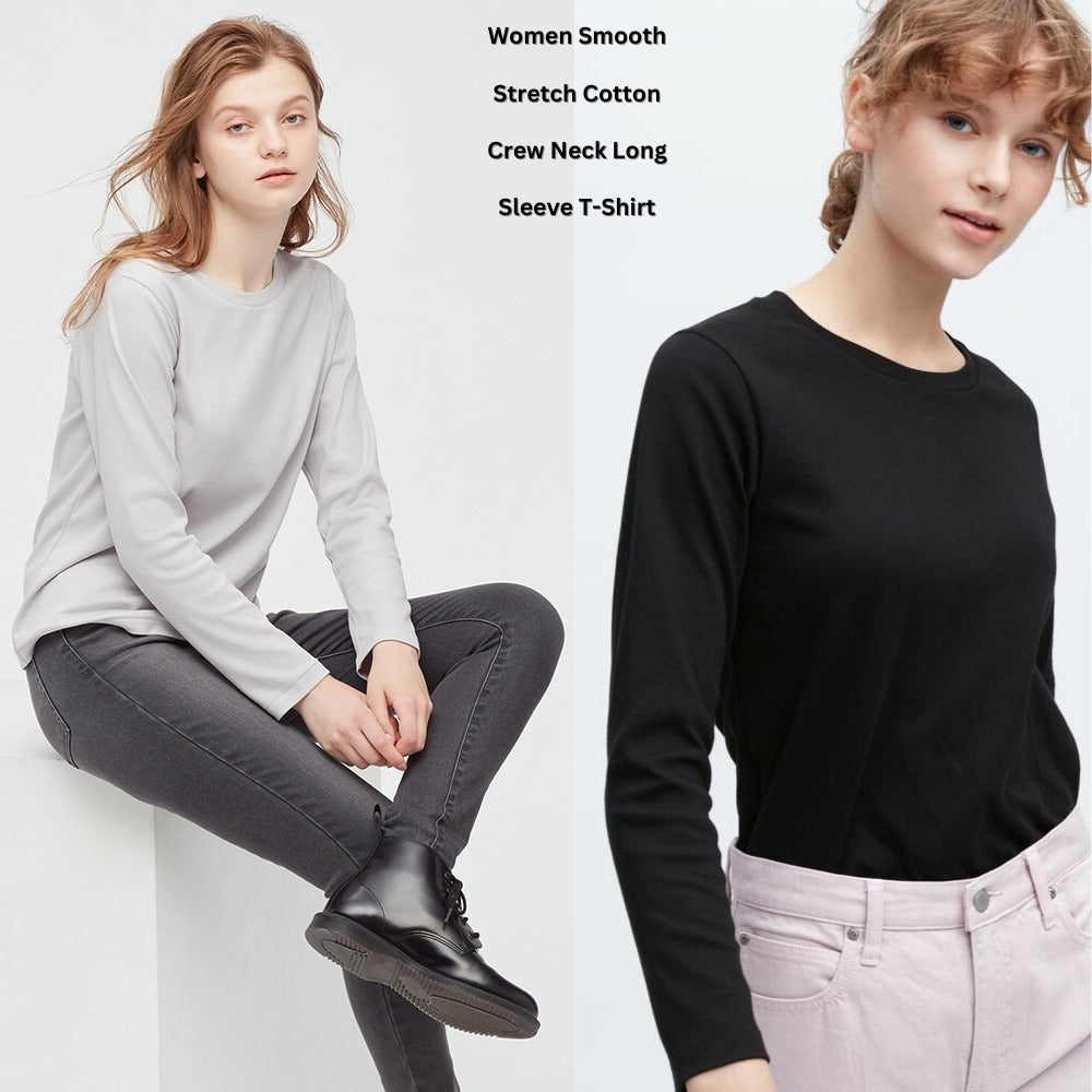 Atasan kaos Wanita Lengan Panjang (UNQ341 SMOOTH LONG TOP)