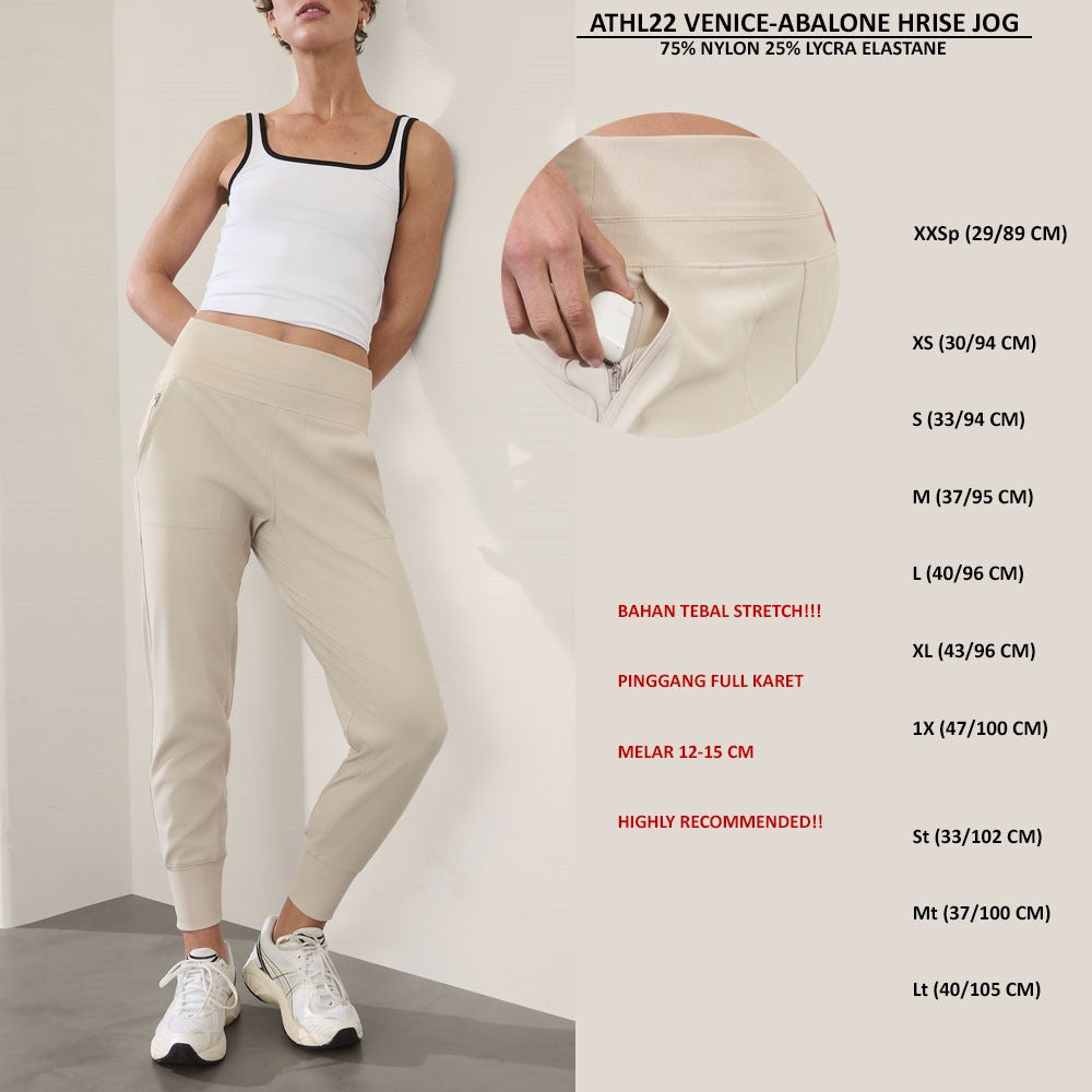Celana Panjang Jogger Wanita Stretch (ATHL22 VENICE HRISE JOG)