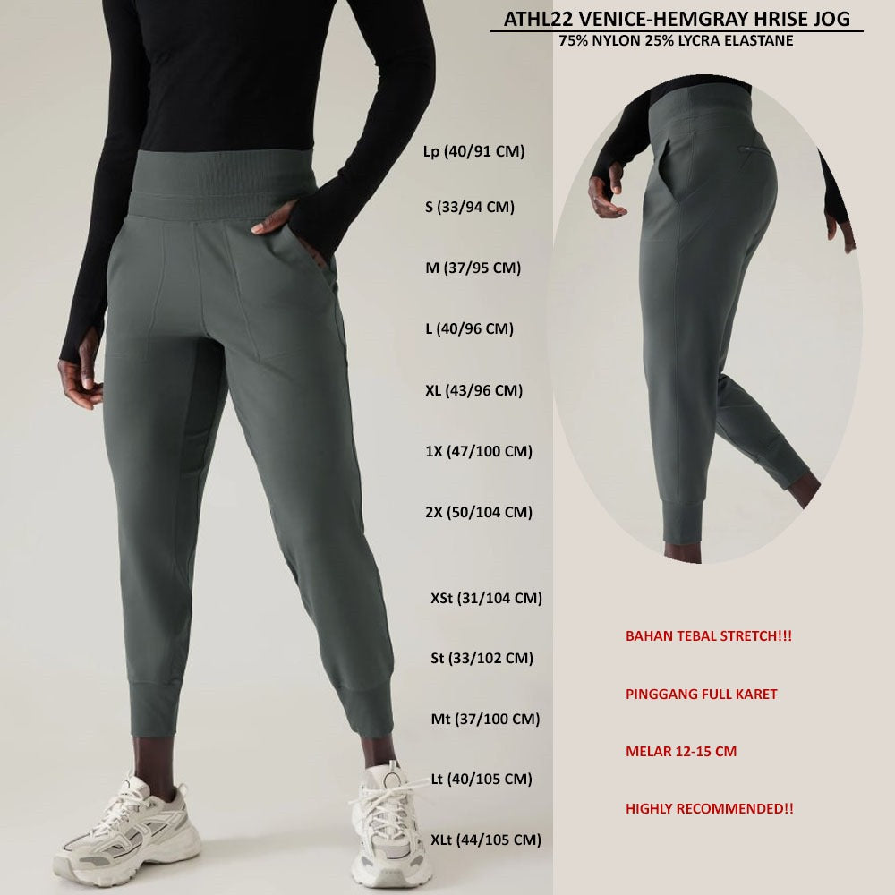 Celana Panjang Jogger Wanita Stretch (ATHL22 VENICE HRISE JOG)