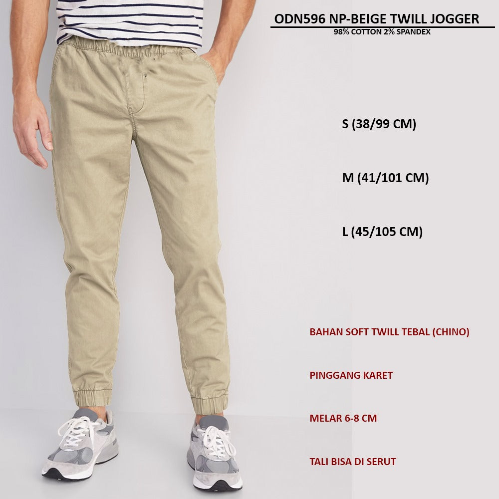 Celana Panjang Jogger Pria Sfot Twill (ODN596 MDM TWILL JOGGER)