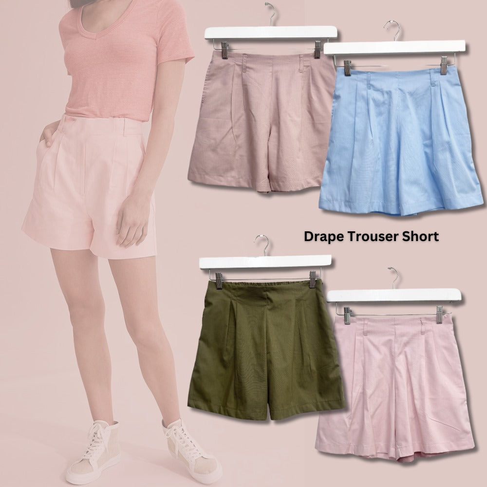 Celana Pendek Santai Wanita Soft Cotton (UNQ408 DRP SHORT)