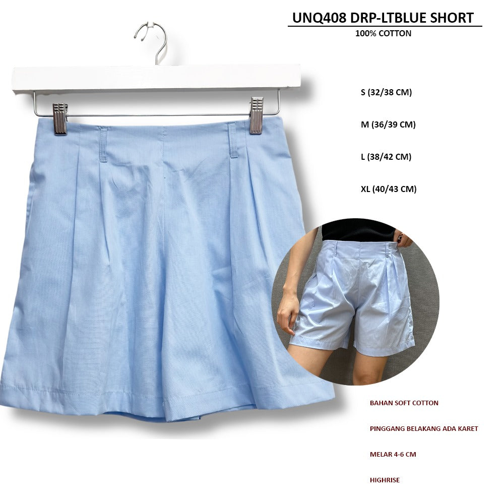 Celana Pendek Santai Wanita Soft Cotton (UNQ408 DRP SHORT)