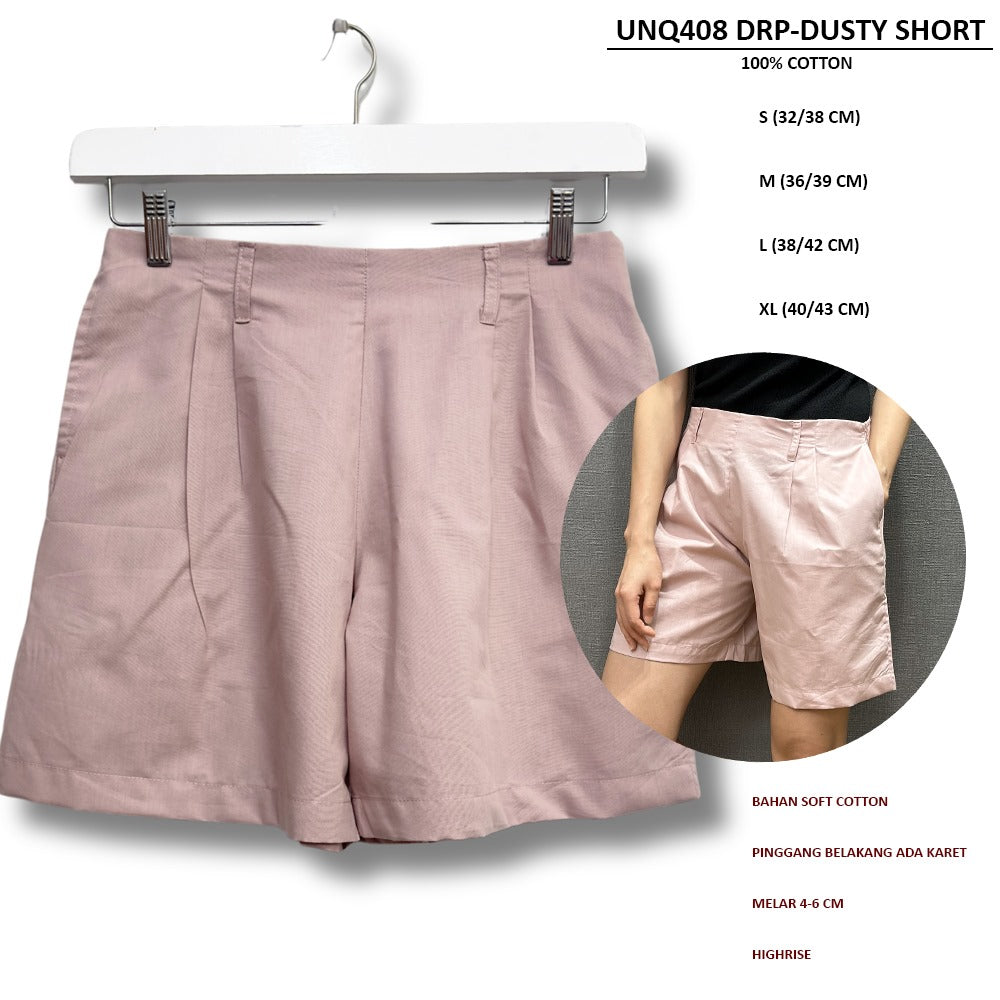 Celana Pendek Santai Wanita Soft Cotton (UNQ408 DRP SHORT)