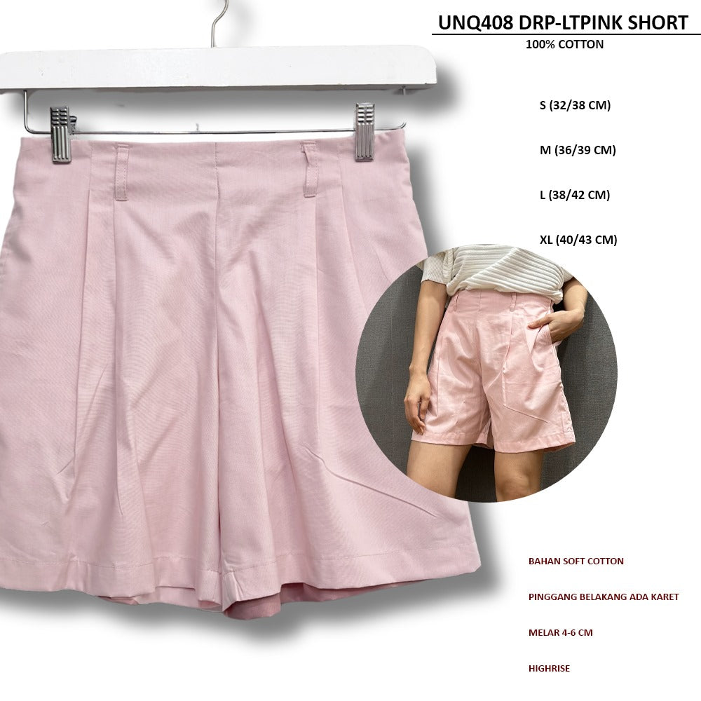Celana Pendek Santai Wanita Soft Cotton (UNQ408 DRP SHORT)