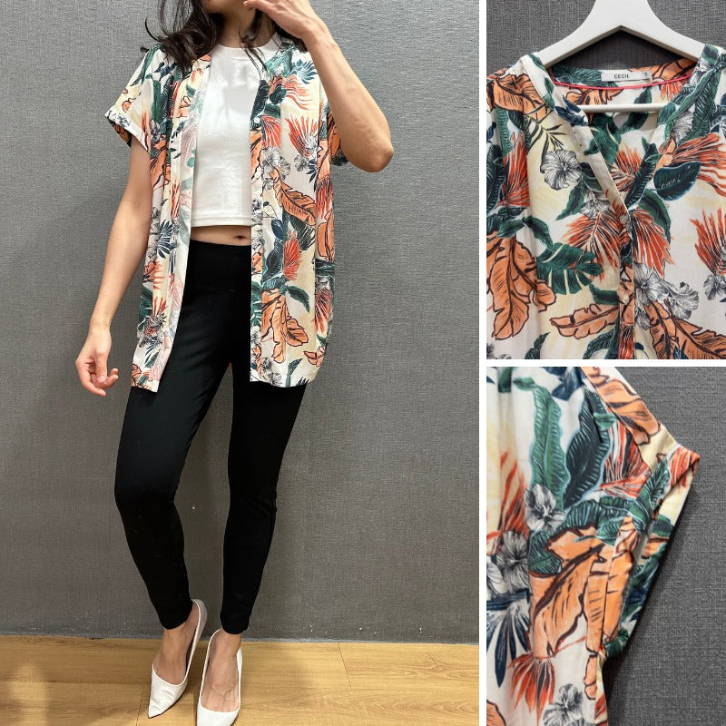 Atasan Blouse Wanita Lengan Pendek (CCL01 TROPIC-PRINT SHORT BL)