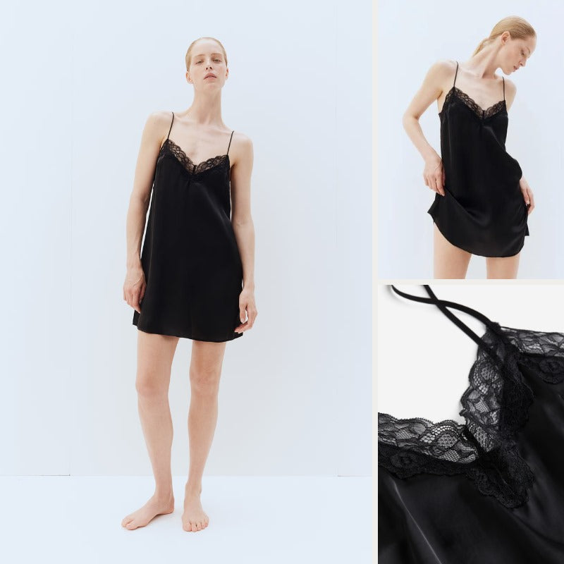 Dress Mini Wanita Tanpa Lengan (HMD546 SATIN NIGHTSLIP DR)