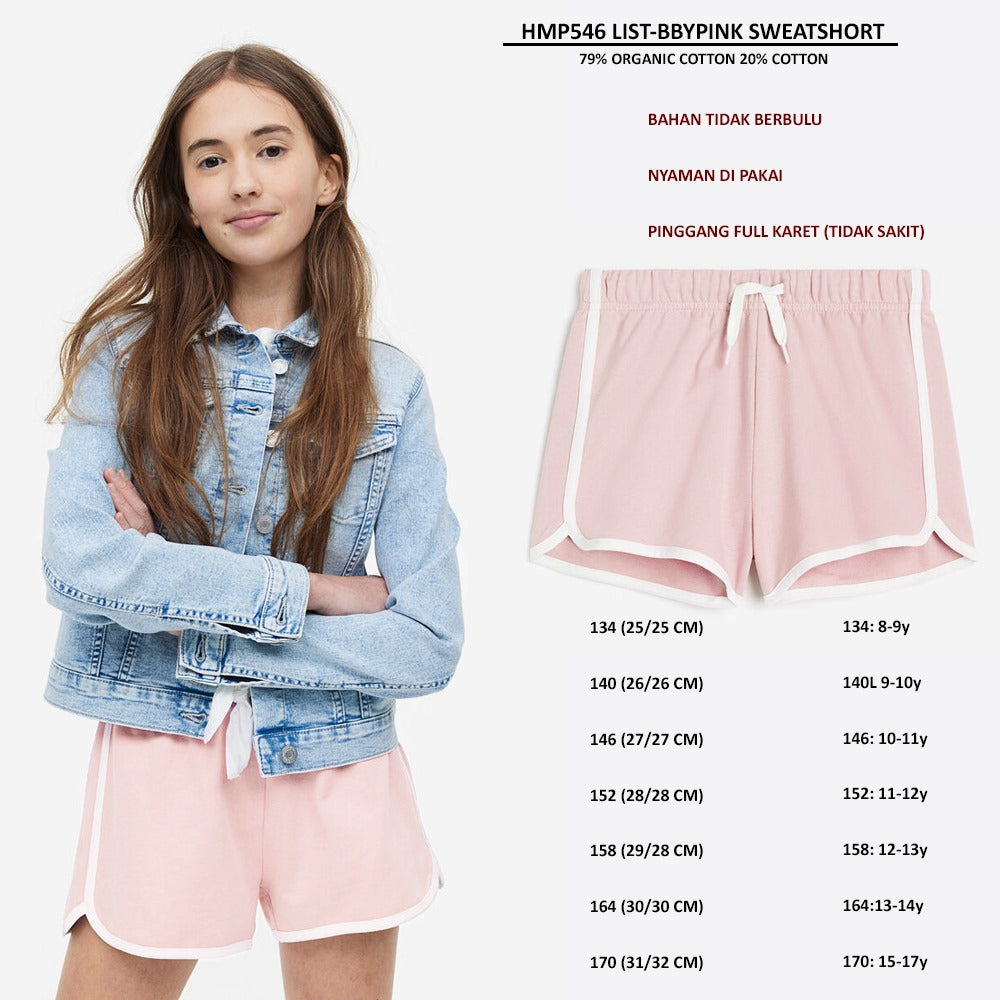 Celana Pendek Santai Anak-anak (HMP546 LIST SWEATSHORT)