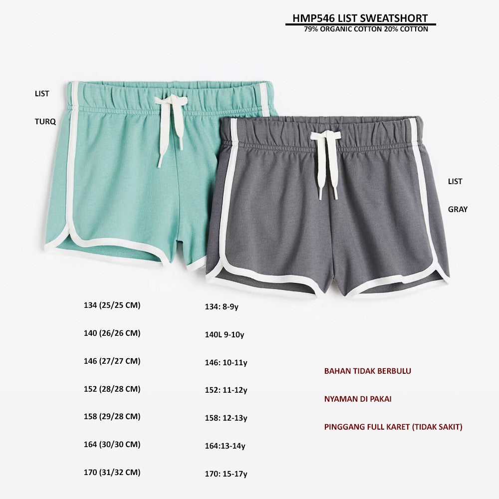 Celana Pendek Santai Anak-anak (HMP546 LIST SWEATSHORT)