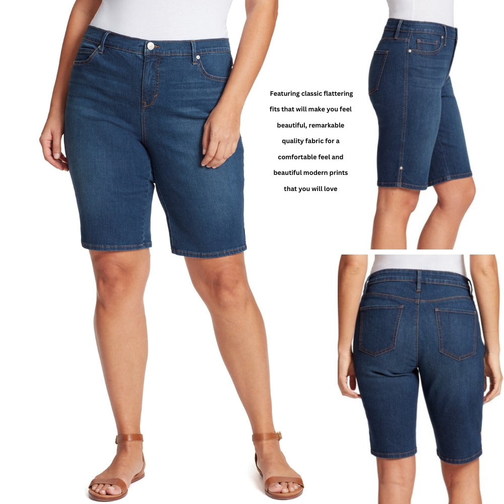 Celana Jeans Pendek Wanita Midrise Stretch (GV03 DENIM BMD SHORT)