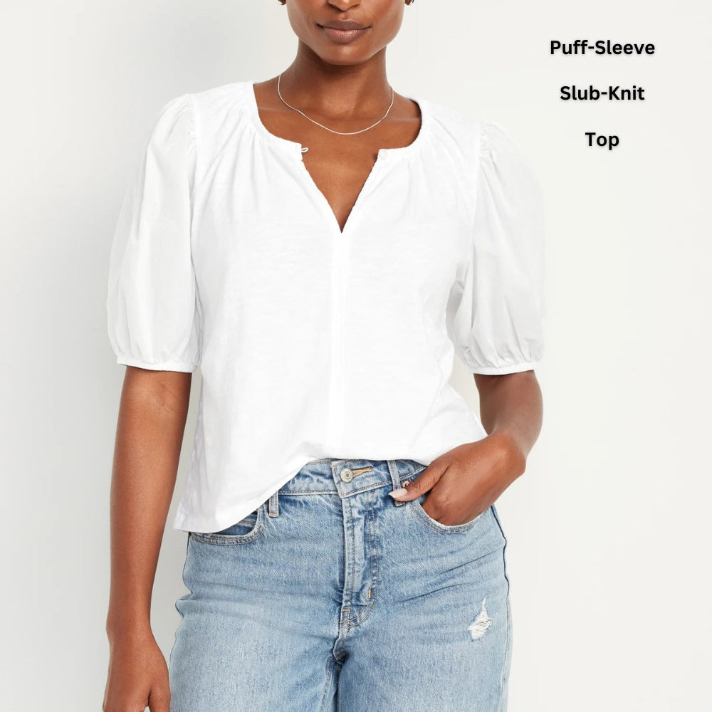 Atasan kaos Wanita Lengan Pendek (ODN568 SWING-WHITE POPLIN TOP)
