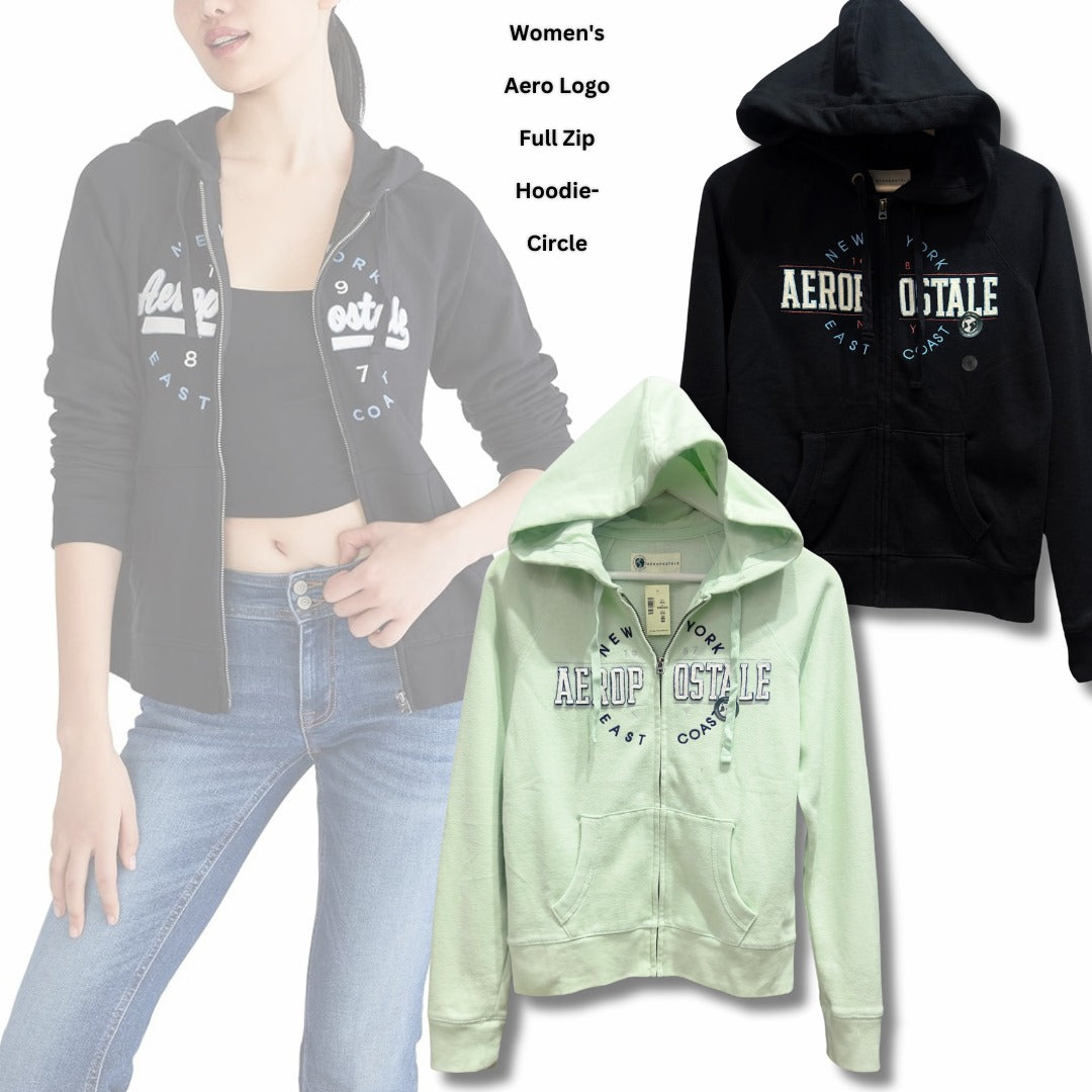Jacket Hoodie Wanita Lengan Panjang (AERP103 ARCH BLOCK FULLZIP)