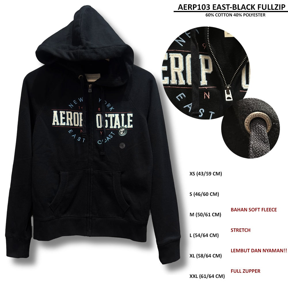 Jacket Hoodie Wanita Lengan Panjang (AERP103 ARCH BLOCK FULLZIP)