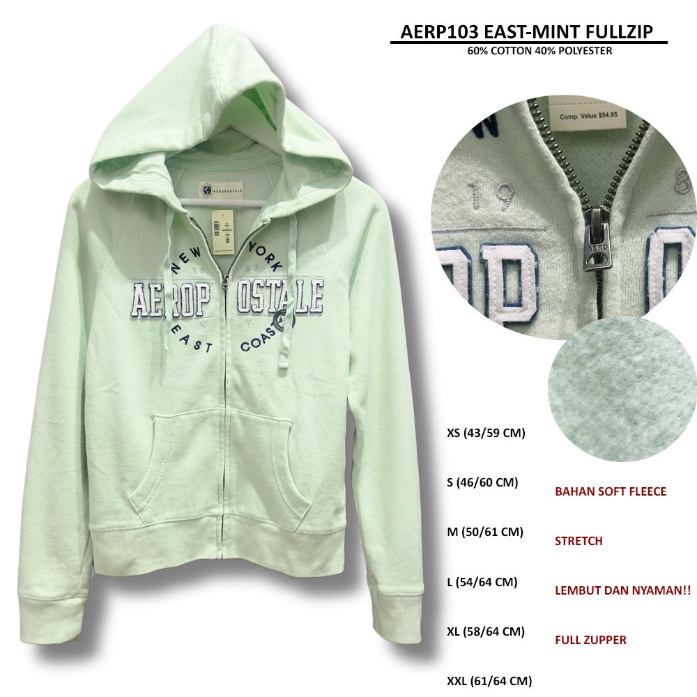 Jacket Hoodie Wanita Lengan Panjang (AERP103 ARCH BLOCK FULLZIP)