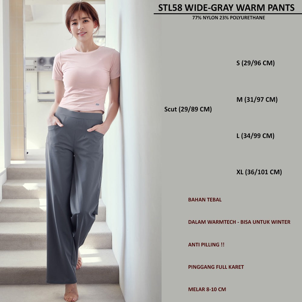 Celana Panjang Kulot Wanita (STL58 WIDE WARM PANTS)
