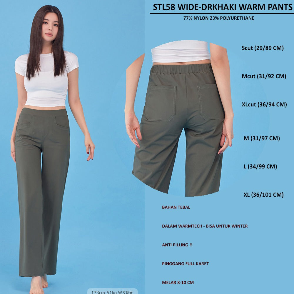 Celana Panjang Kulot Wanita (STL58 WIDE WARM PANTS)