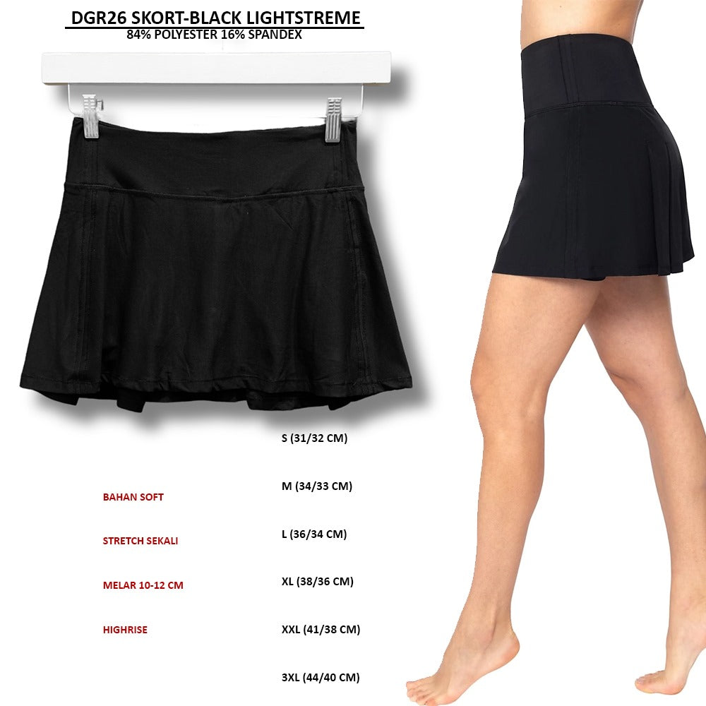 Skort Pendek Olahraga Wanita Highrise Stretch (DGR26 SKORT LIGHTSTREME)
