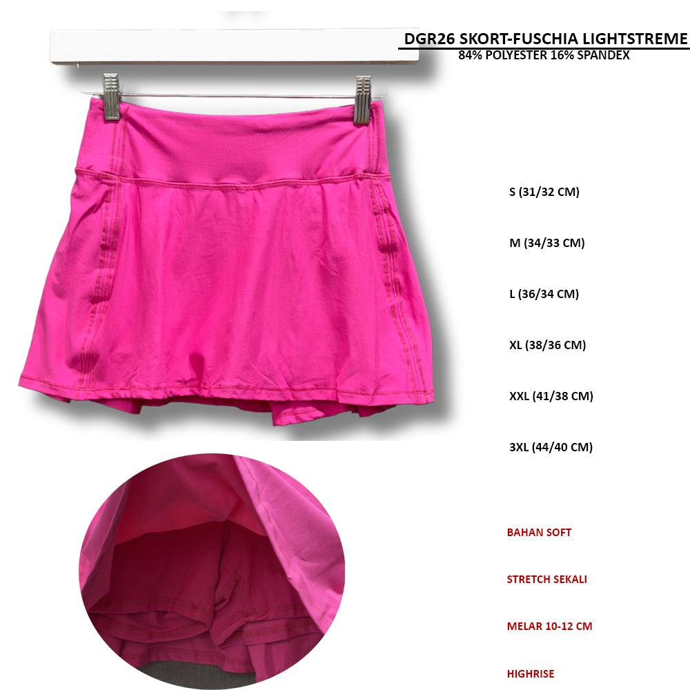 Skort Pendek Olahraga Wanita Highrise Stretch (DGR26 SKORT LIGHTSTREME)