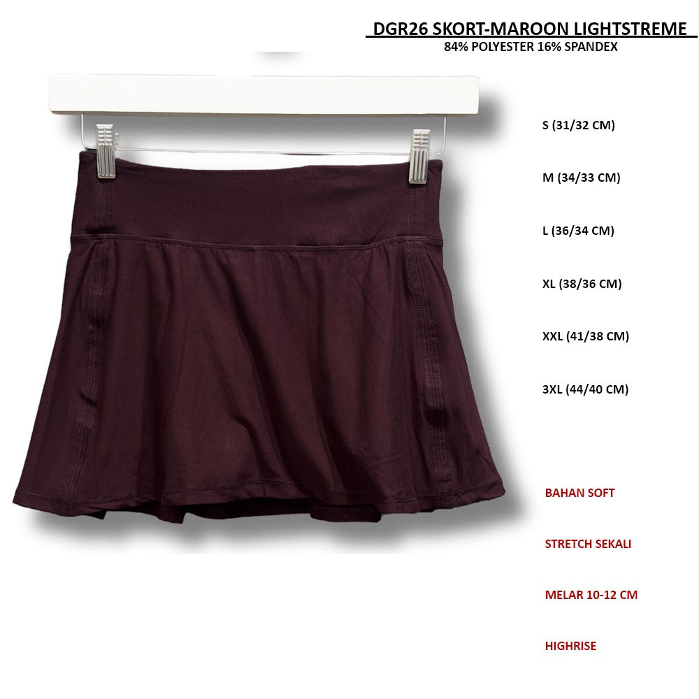 Skort Pendek Olahraga Wanita Highrise Stretch (DGR26 SKORT LIGHTSTREME)