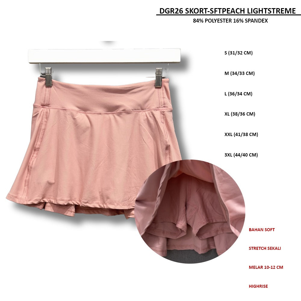 Skort Pendek Olahraga Wanita Highrise Stretch (DGR26 SKORT LIGHTSTREME)
