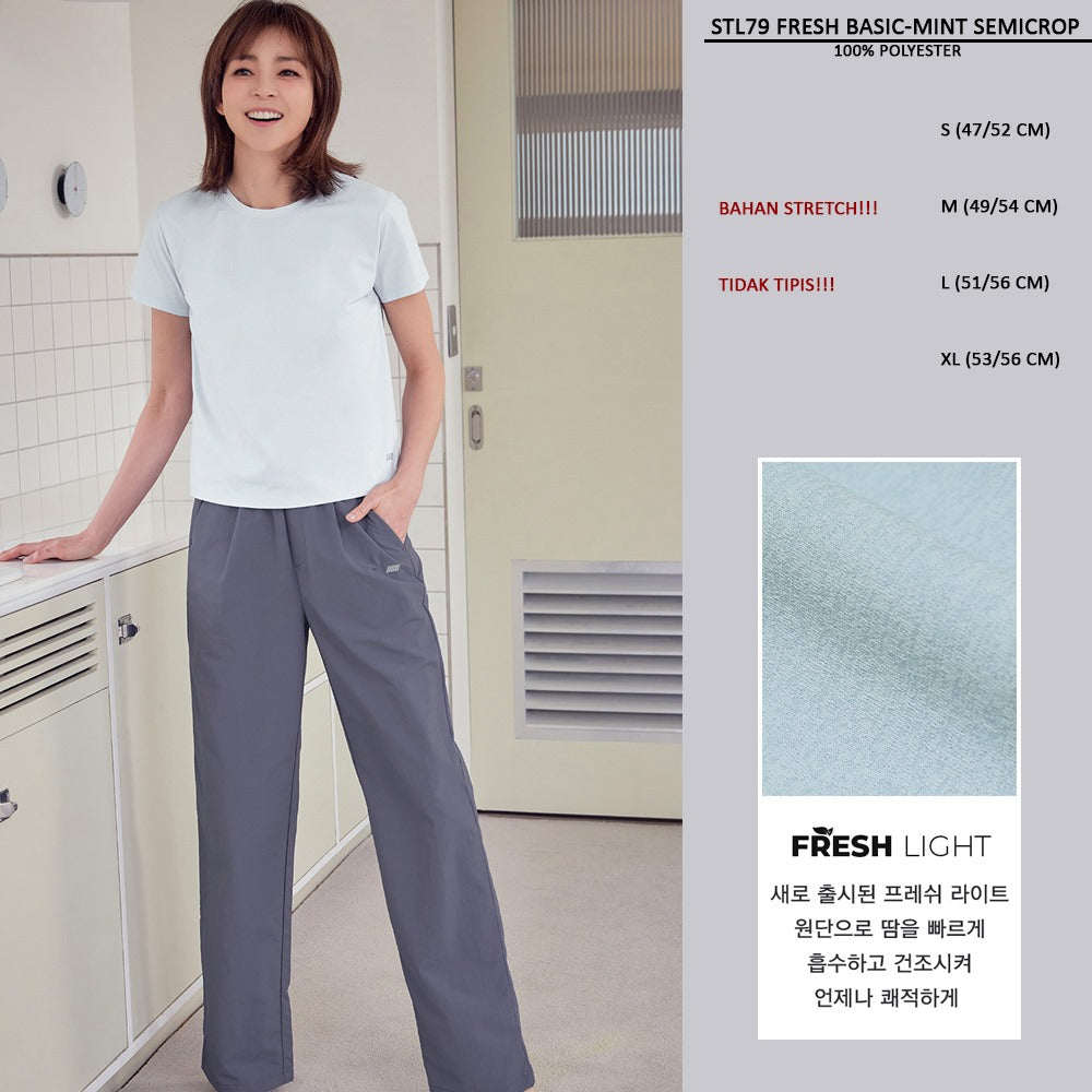 Atasan Kaos Wanita Lengan Pendek (STL79 FRESH BASIC SEMICROP)