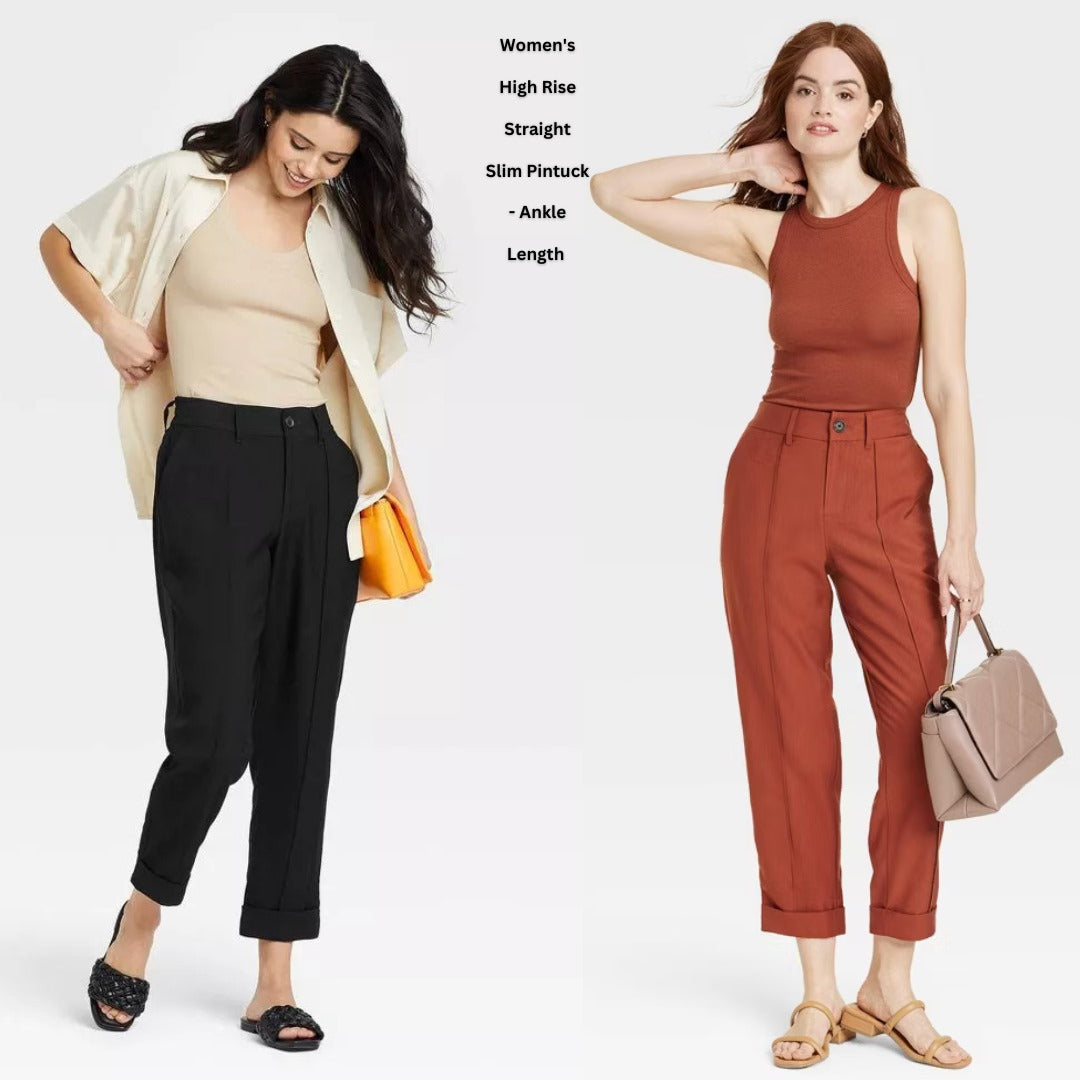 Celana Panjang Wanita Highrise (AND12 PINTUCK SLIM STRAIGHT)