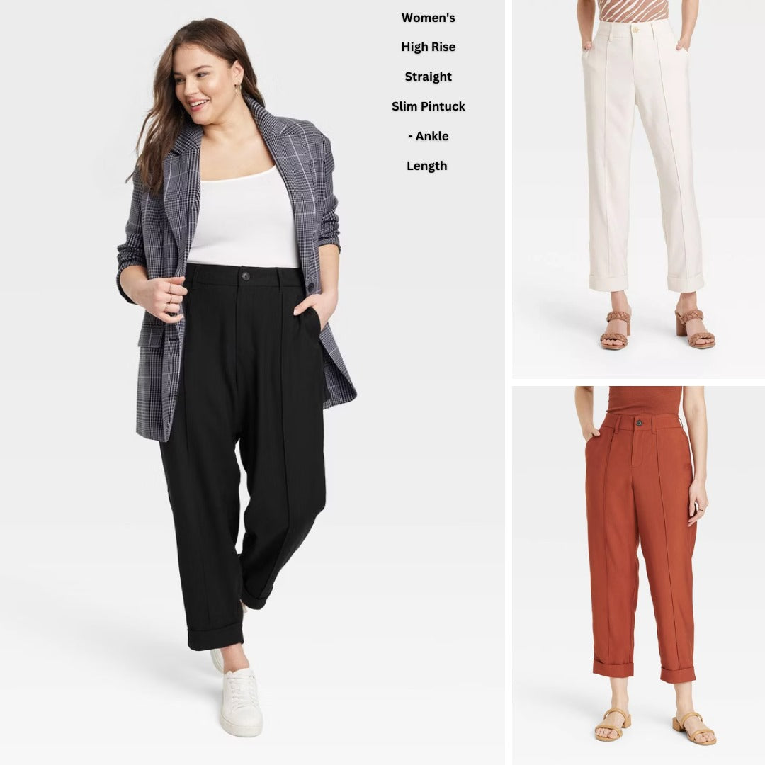 Celana Panjang Wanita Highrise (AND12 PINTUCK SLIM STRAIGHT)