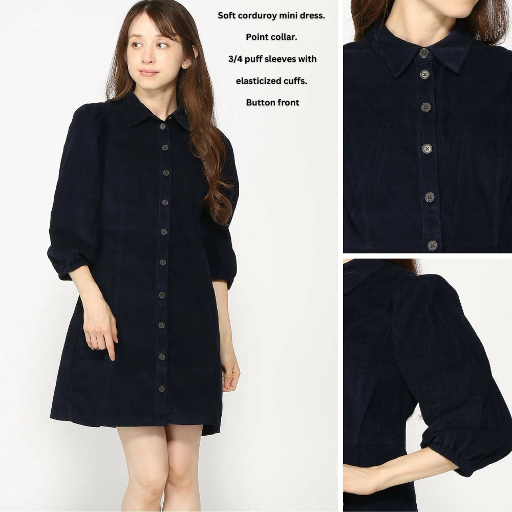 Dress Mini Wanita Lengan Pendek Cordoruy (GPD397 CORD MINI DR)