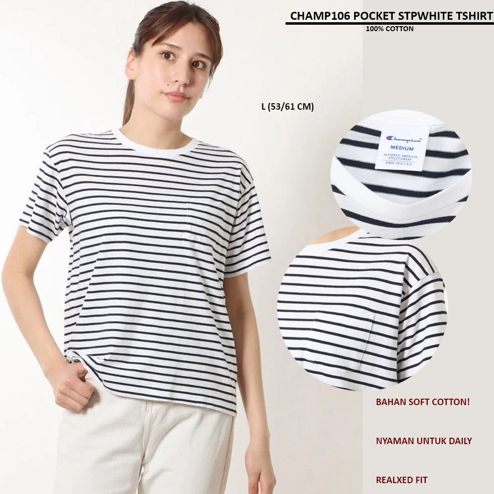 Atasan Kaos Wanita Lengan Pendek Soft Cotton (CHAMP106 BASIC TSHIRT)