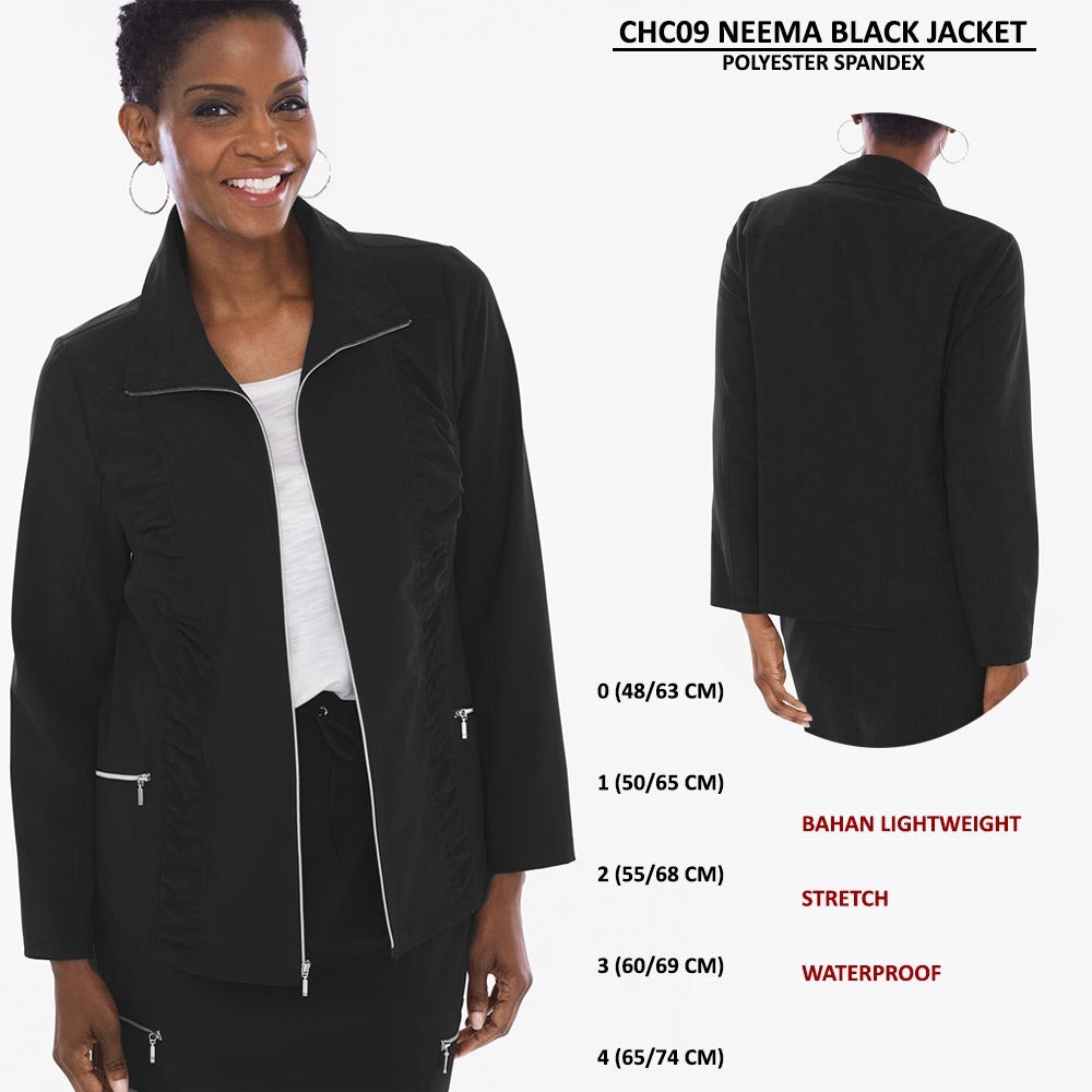 Jaket Wanita Lightwieght Stretch Waterproof (CHC09 NEEMA BLACK JACKET)