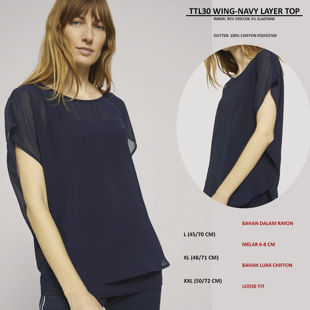 Atasan Blouse Wanita Lengan Pendek (TTL30 LAYER TOP)