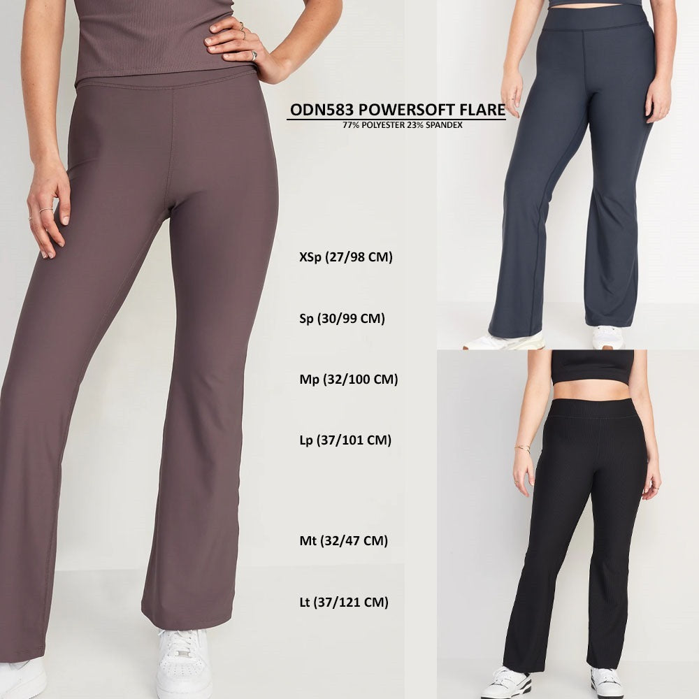 Celana Panjang Legging Wanita Bootcut Highrise Stretch (ODN583 POWERSOFT FLARE)