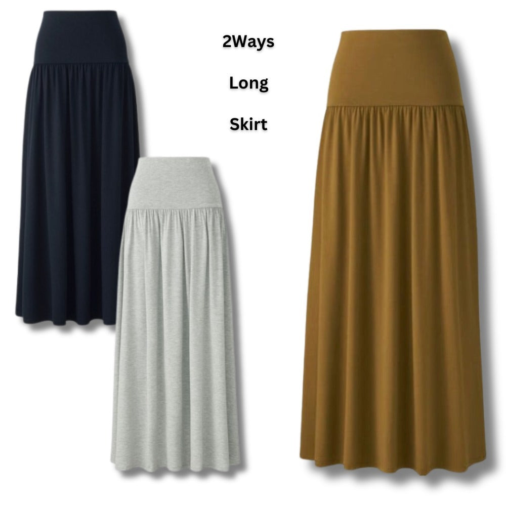 Rok Midi Rampel Wanita (UNQ351 2WAYS LONG SKIRT)