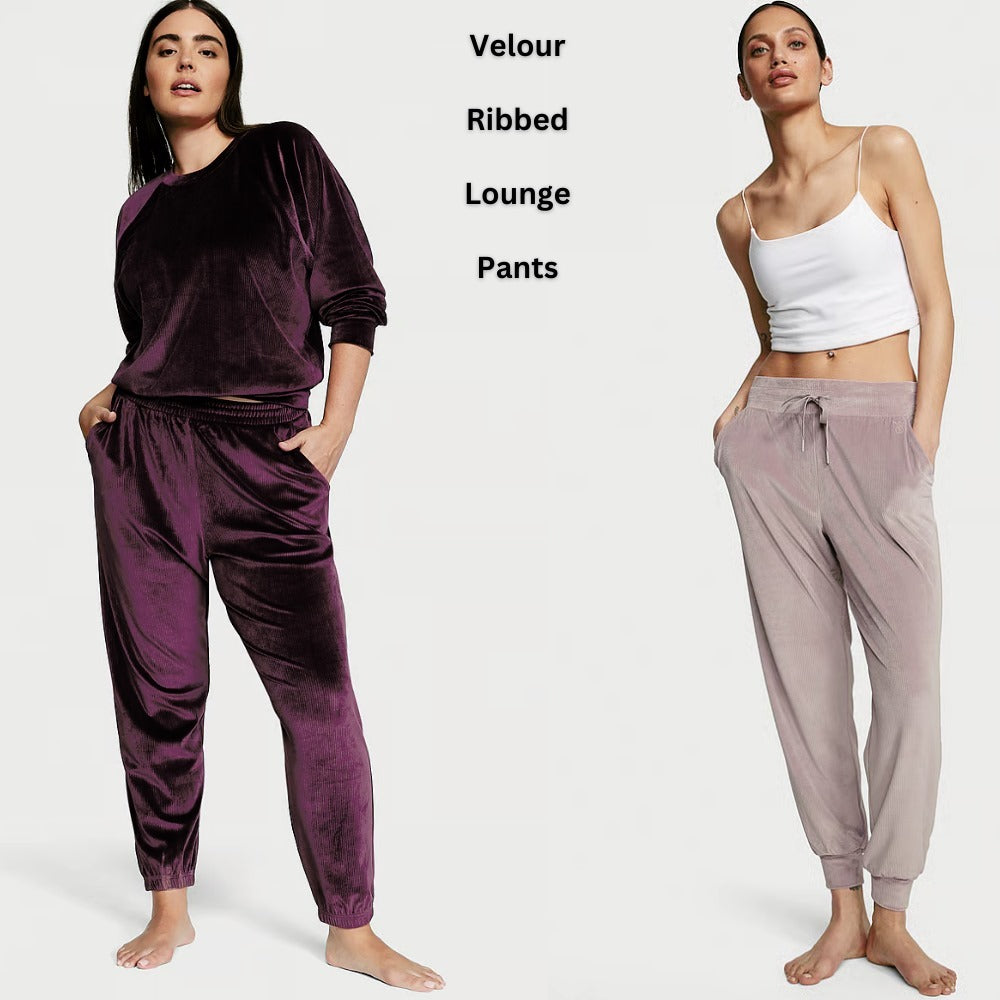 Celana Panjang Wanita Jogger Midrise Stretch (VS16 VELOUR RIBBED JOGGER)