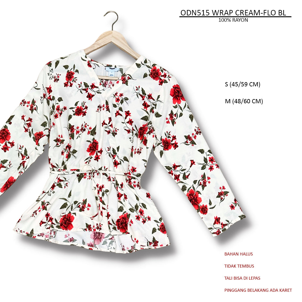 Atasan Blouse Wanita Lengan Panjang (ODN515 WARP BLOUSE)