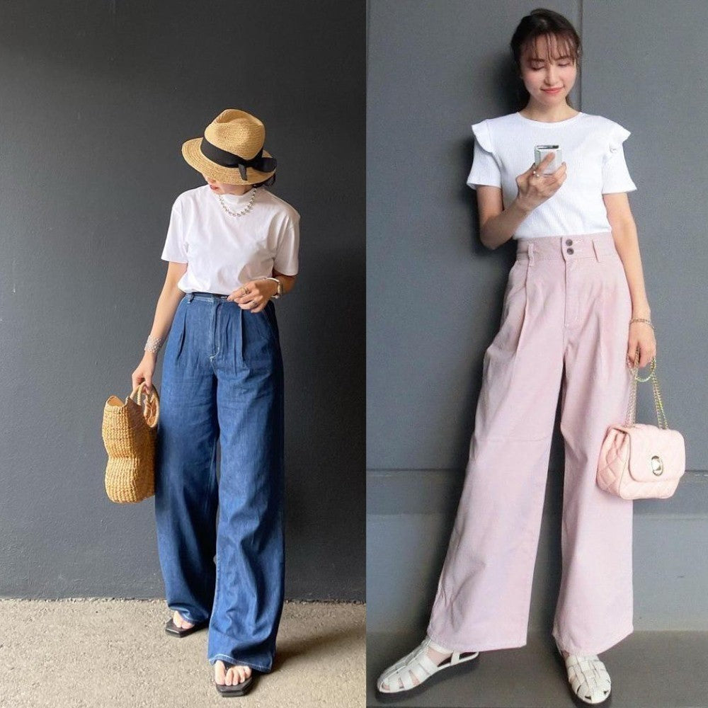 Celana Kulot Wanita Denim Highwaist (UNQ284 TUCK DENIM PANTS)