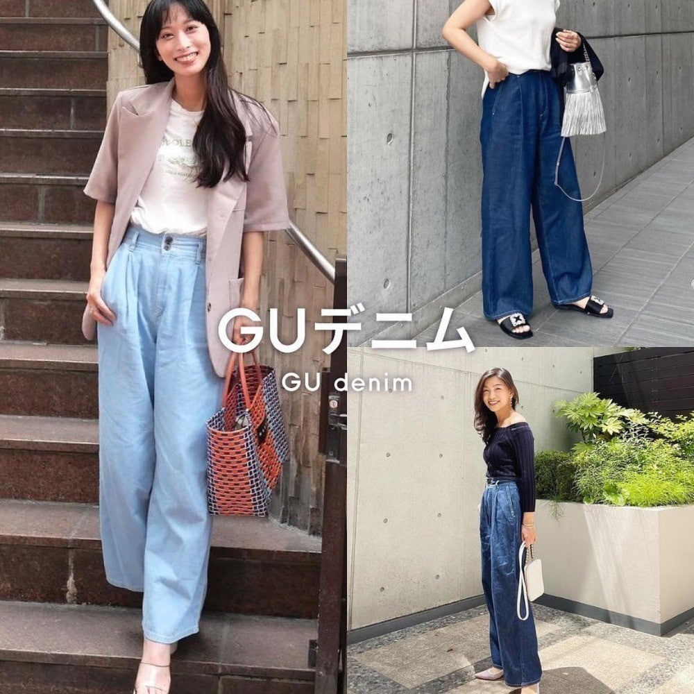 Celana Kulot Wanita Denim Highwaist (UNQ284 TUCK DENIM PANTS)