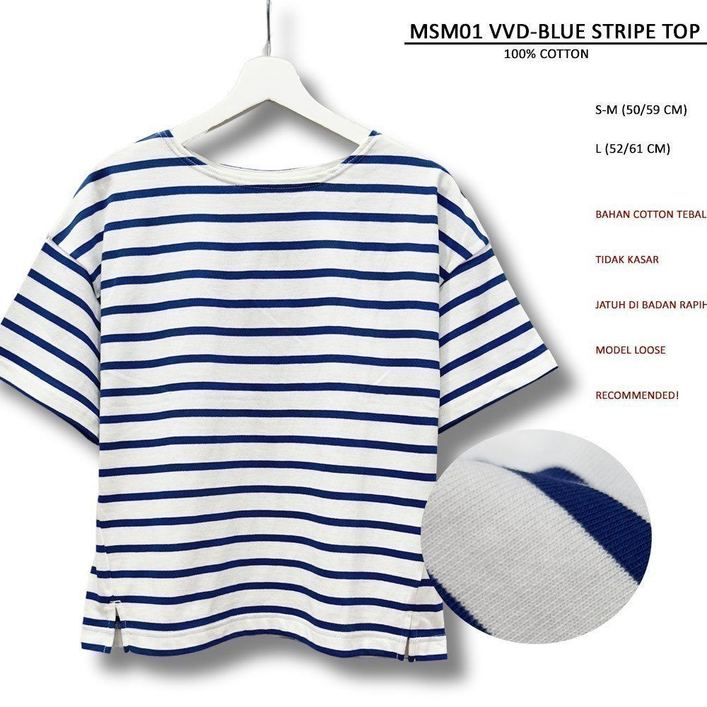 Atasan Kaos Wanita Lengan Pendek (MSM01 VVD STRIPE TEE)