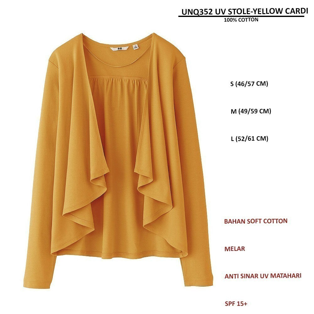 Cardigan Wanita Lengan Panjang Soft Cotton (UNQ352 UV STOLE CARDI)