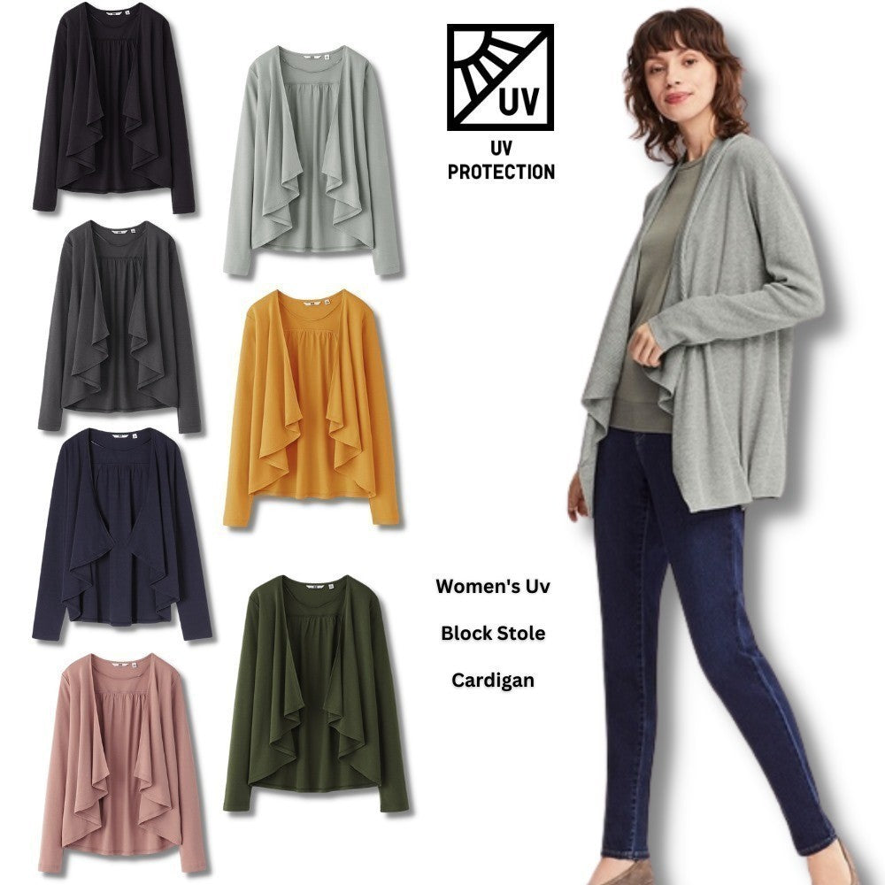 Cardigan Wanita Lengan Panjang Soft Cotton (UNQ352 UV STOLE CARDI)