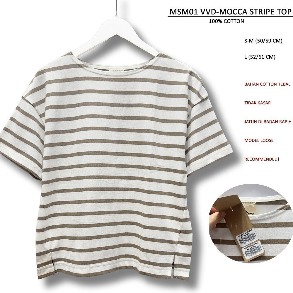Atasan Kaos Wanita Lengan Pendek (MSM01 VVD STRIPE TEE)