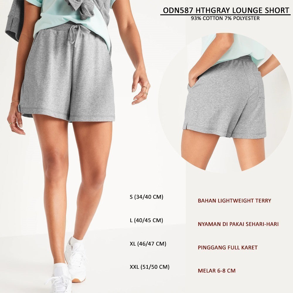 Celana Pendek Wanita Lightwight Terry (ODN587 LOUNGE SHORT)