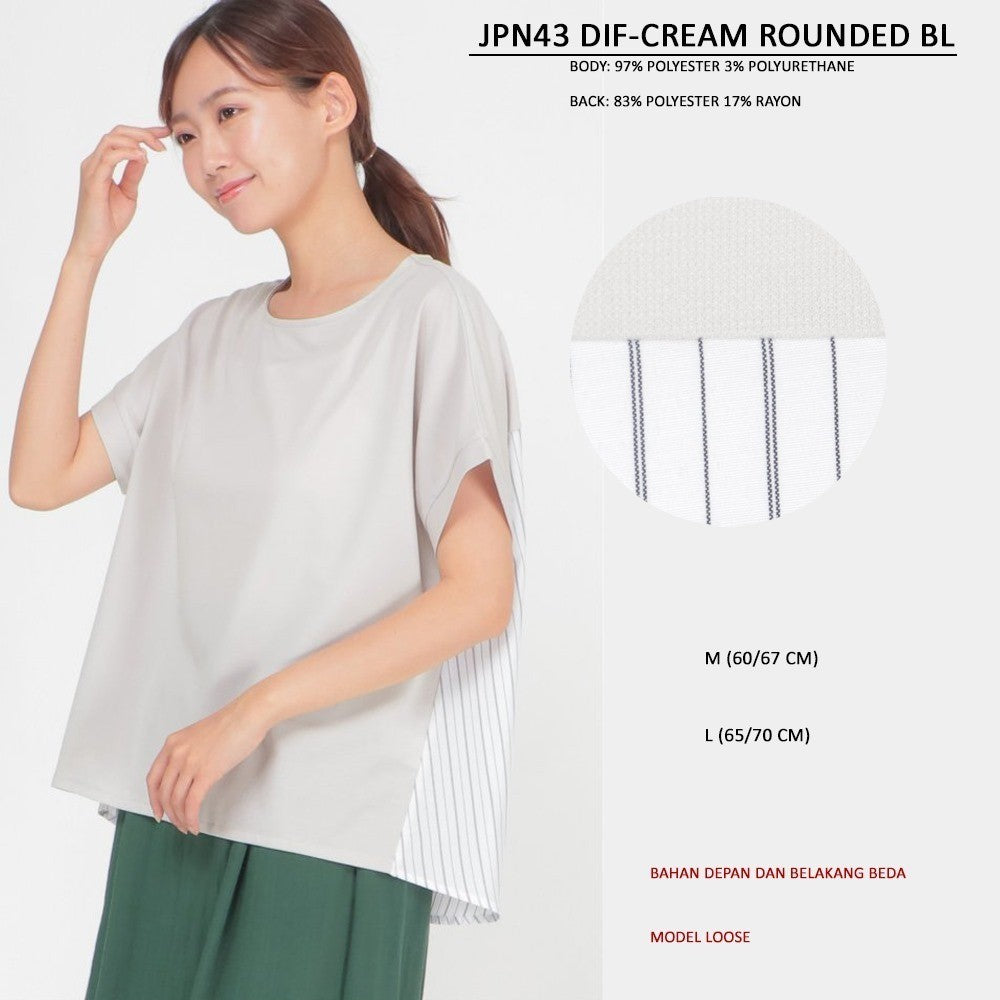 Atasan Blouse Wanita Lengan Pendek (JPN43 ROUNDED BLOUSE)
