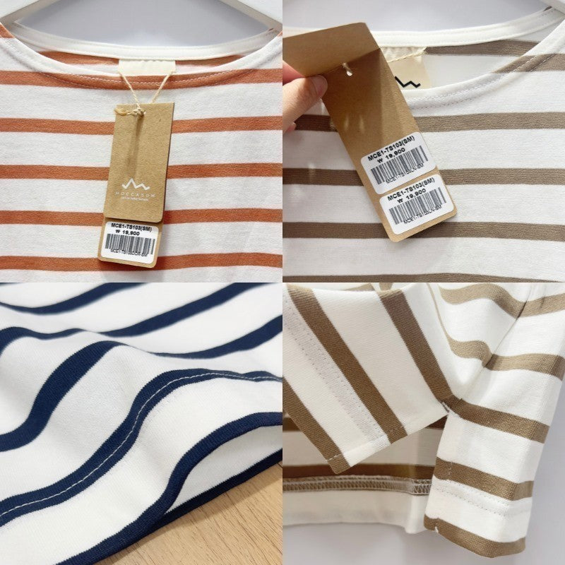 Atasan Kaos Wanita Lengan Pendek (MSM01 VVD STRIPE TEE)
