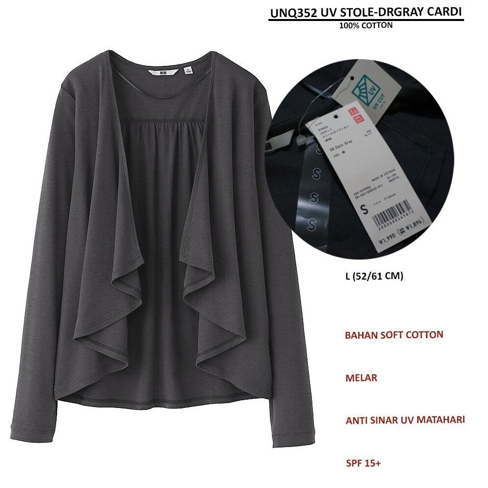 Cardigan Wanita Lengan Panjang Soft Cotton (UNQ352 UV STOLE CARDI)