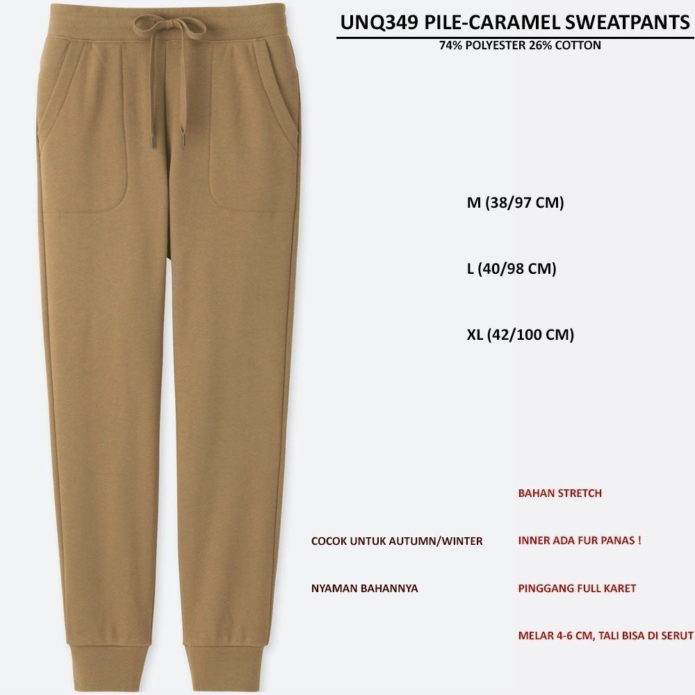 Celana Panjang Jogger Wanita (UNQ349 PILE SWEATPANTS)
